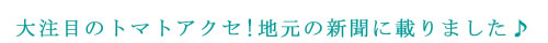 大注目のトマトアクセ★地元の新聞に載りました！